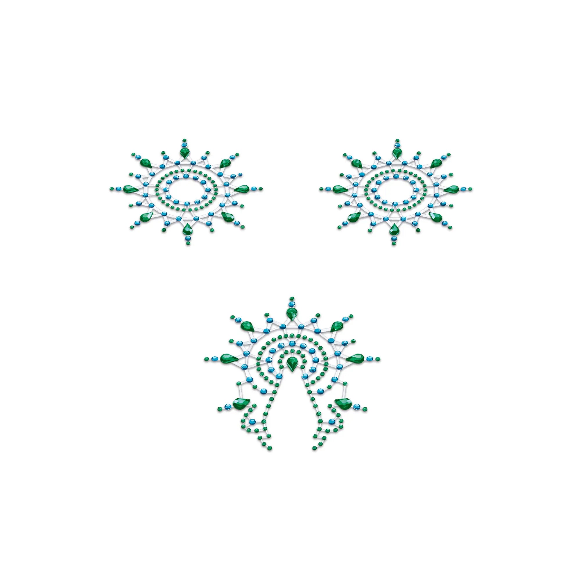 Mystim Gloria Bodysticker 3er Set – drei Sticker im Set in Türkis/Blau