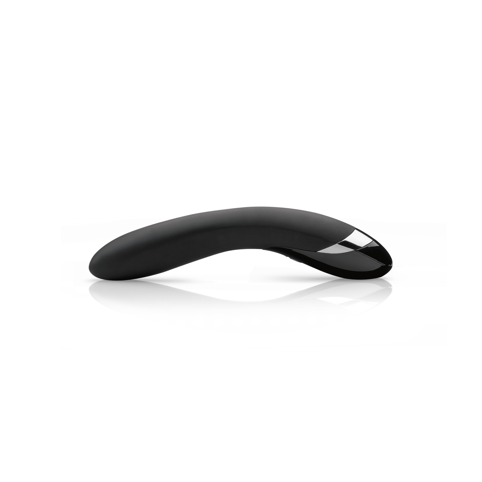 Mystim Electric Eric – Black Edition Nahaufnahme des leitfähigen medizinischen Silikons und ergonomischen Designs seitlich