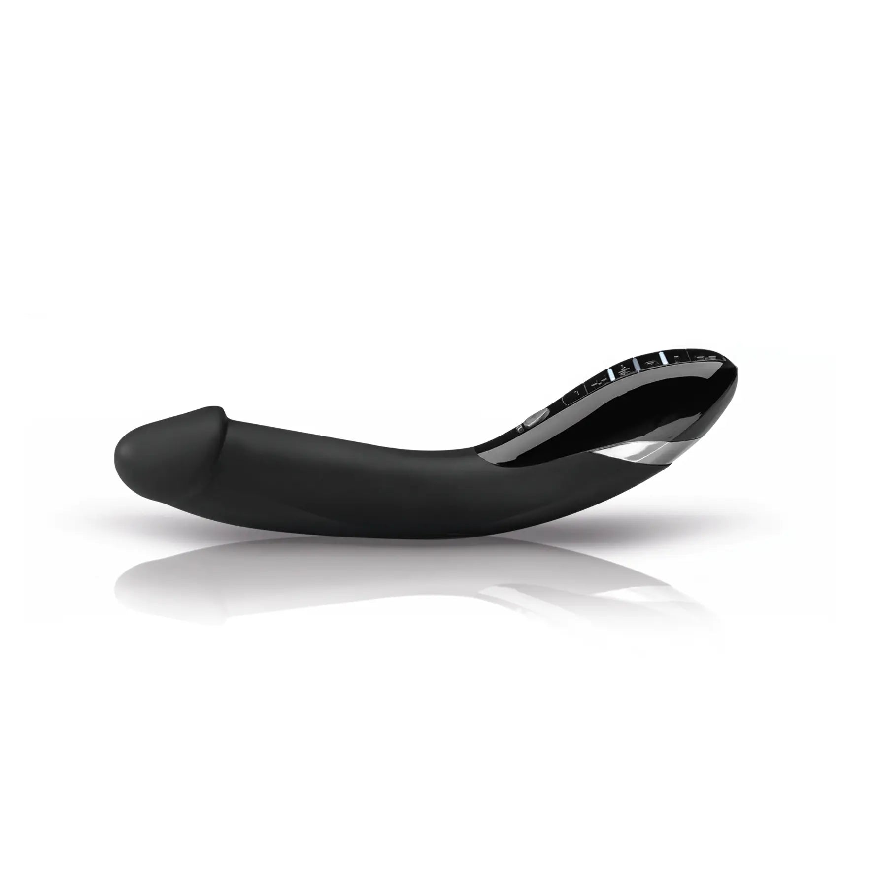 Mystim Tickling Truman – E‑Stim Vibrator aus Silikon liegend